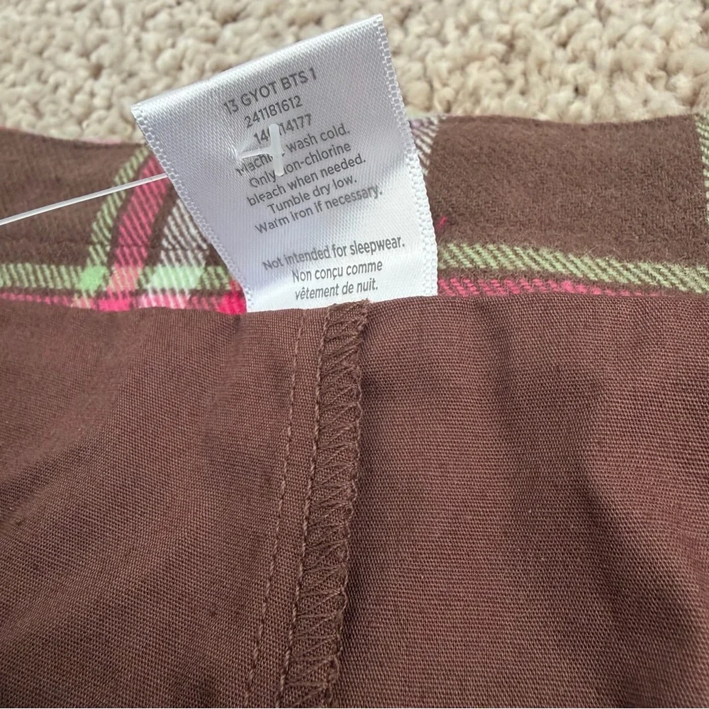 Gymboree NWT Pink, Lavender and Brown Plaid Mini Skirt/Skort size 6